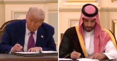 Trump'ın Suudi Arabistan ile tarihi silah anlaşmasını imzaladığı an