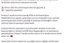 Antalya'da Sahte-Kaçak İçki Operasyonu: 119 Bin Litre Ele Geçirildi
