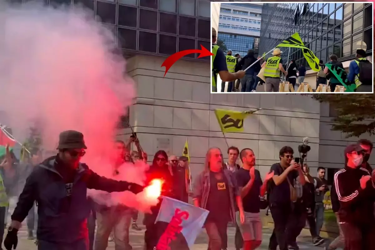 Fransa yanıyor! Sendika üyeleri ekonomi ve maliye bakanlığı binasını bastı