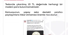 DMM'den madeni 10 TL açıklaması