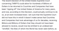 Trump, ABD Yüksek Mahkemesi'ni gümrük vergisi kararını gözden geçirmeye çağırdı