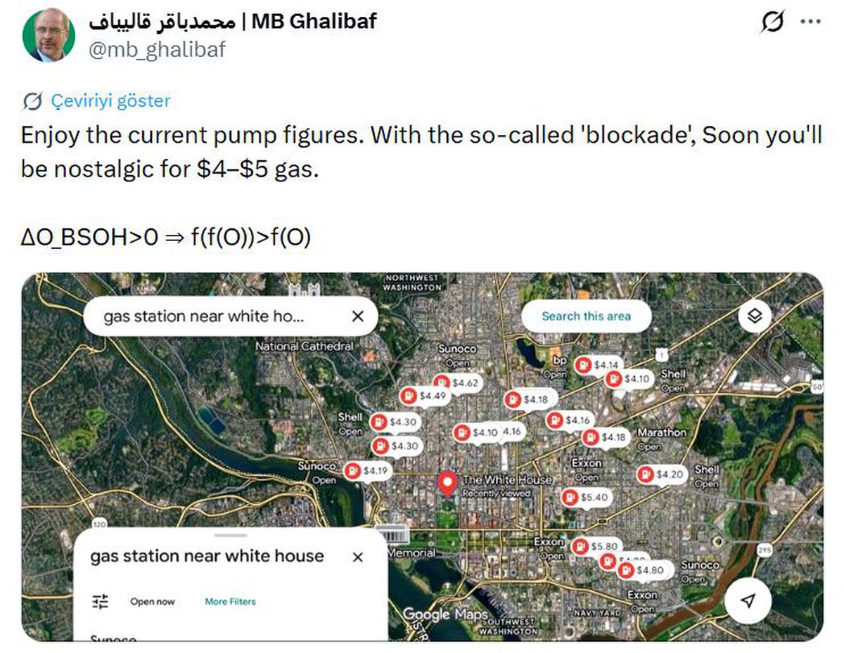 İran Meclis Başkanı Galibaf'dan ABD'ye abluka tepkisi "Şu anki benzin fiyatlarının tadını çıkarın"