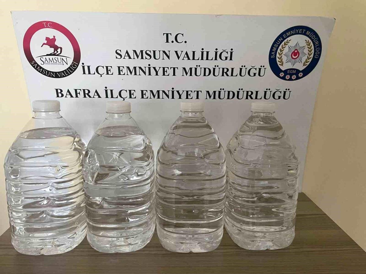 Samsun'da 20 litre etil alkol ele geçirildi