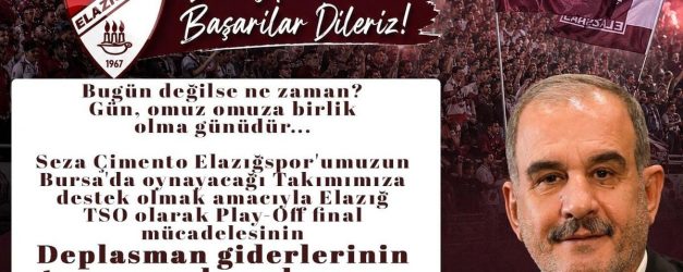 Başkan Alan, Elazığspor'un deplasman giderlerini karşıladı