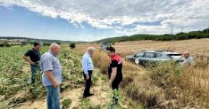Keşan'da yağmur ve fırtınadan zarar gören ekili alanlarda inceleme