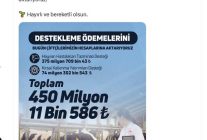 Tarım ve Orman Bakanı Yumaklı: 450 milyon TL tarımsal destek ödemesi hesaplara aktarılıyor